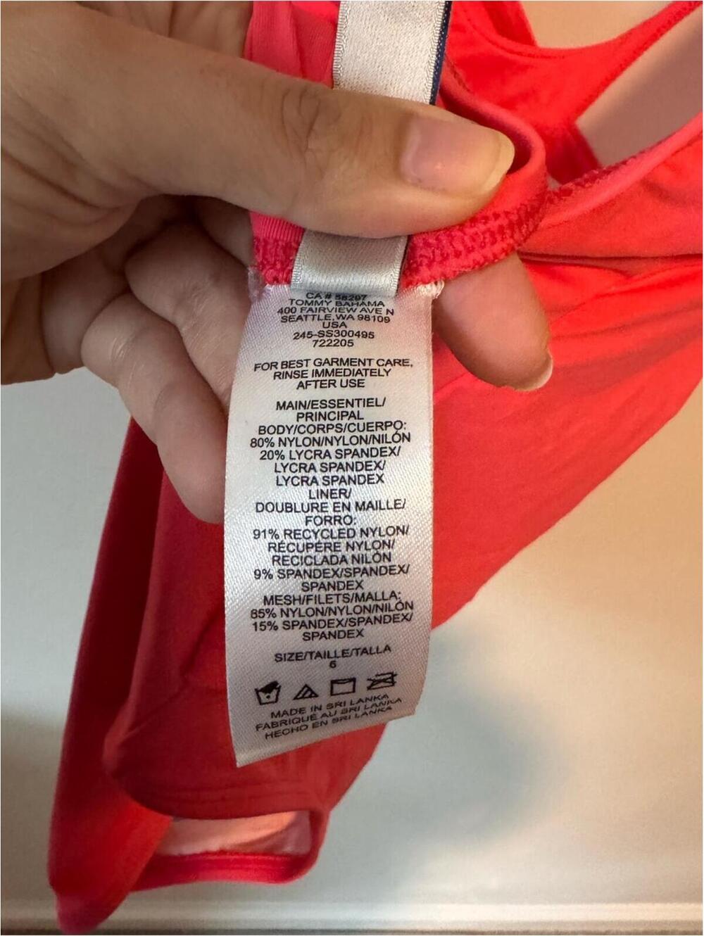 NWOT Tommy Bahama Wrap-Style One-Piece Swimsuit in Bright Coral Pink Swim - Picture 5 of 6